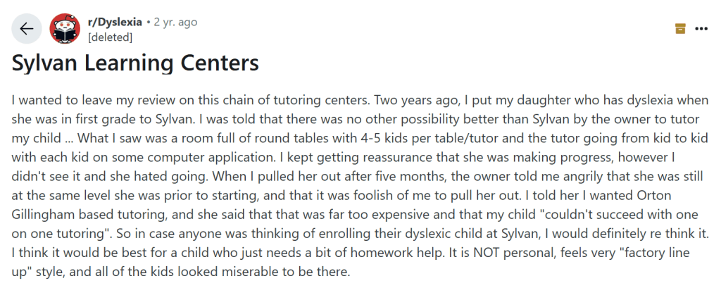 Common Sylvan tutoring complaints