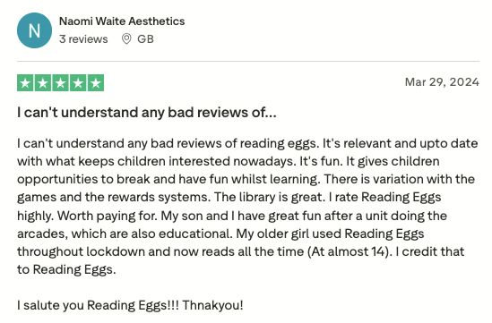 What are the pros and cons of Reading Eggs?