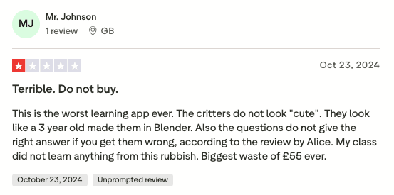 Common Reading Eggs platform complaints