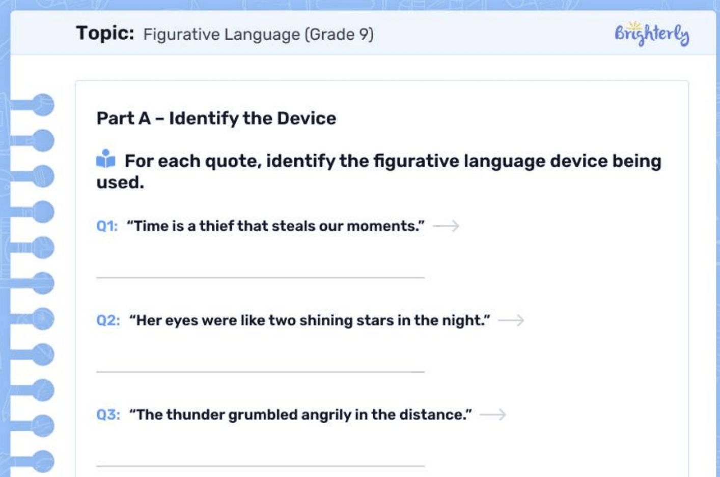 Figurative Language 9th Grade Worksheets [Free Printable], image size:1414x938