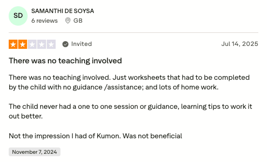 Kumon Reviews from parents and students