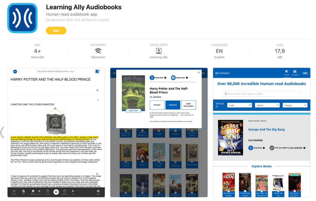 #8 Best reading app for kids with dyslexia: Learning Ally