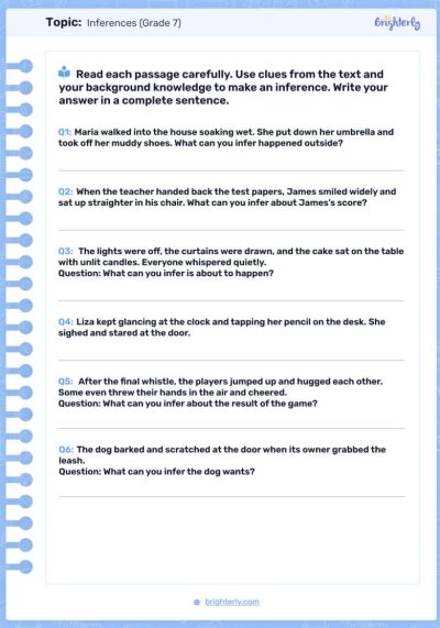 Making Inferences Worksheet 2