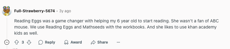 Positive reviews on Reading Eggs: What users love?