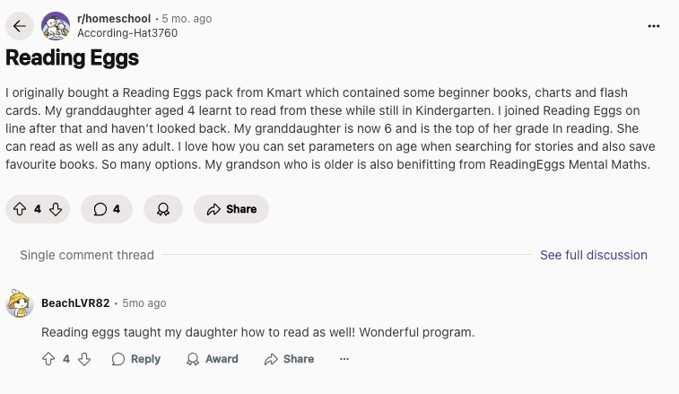 Reading Eggs review: Effectiveness of the app