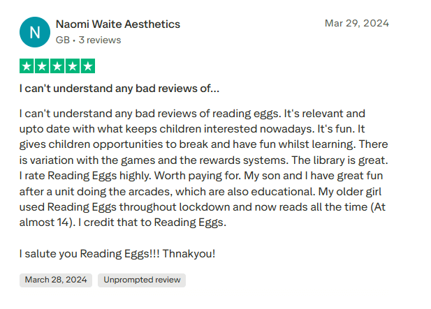 Reading Eggs reviews, complaints & positive feedback
