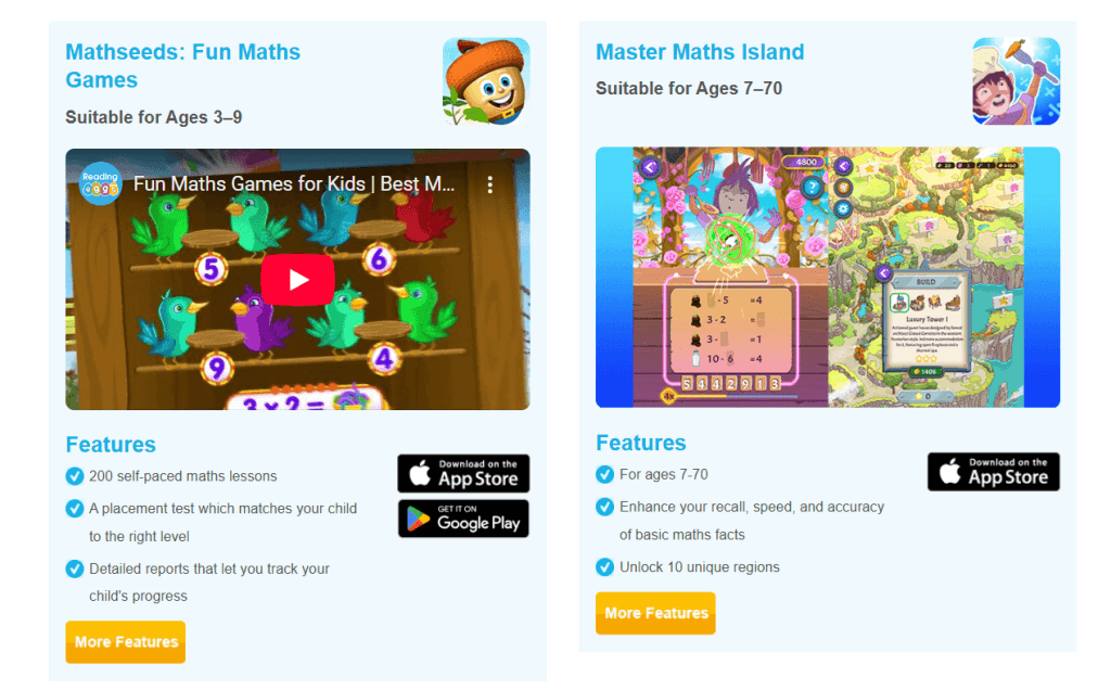 Reading Eggs subscription: Features