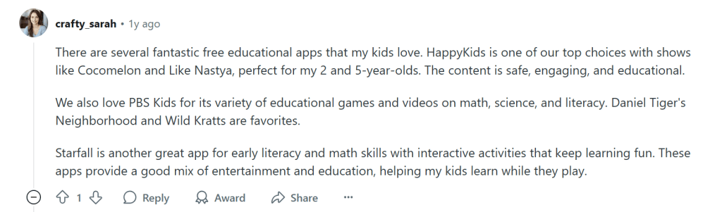 Starfall reviews by parents