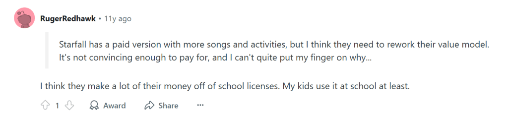 Starfall reviews by parents