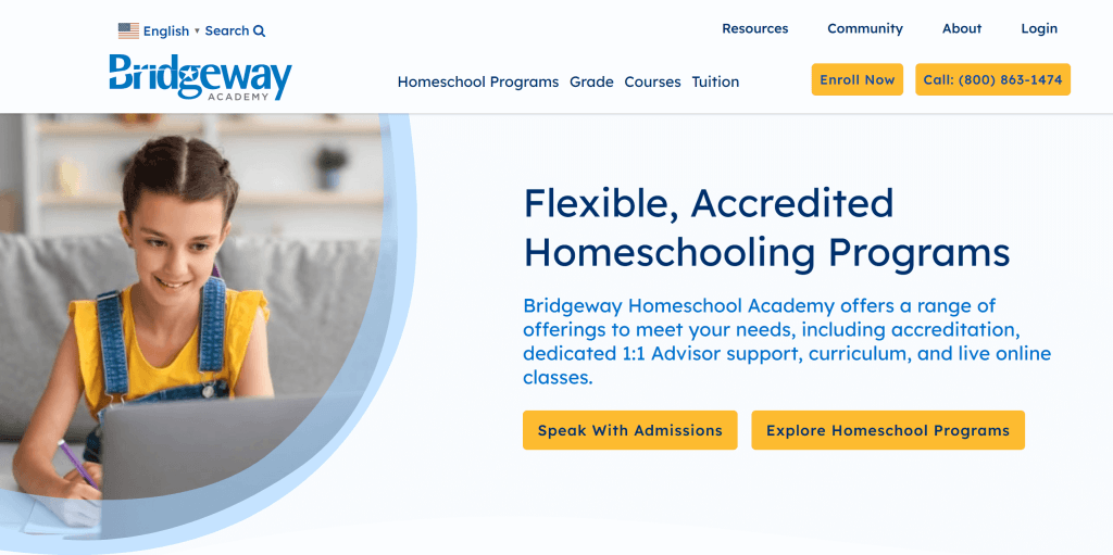 Best online homeschool program #6: Bridgeway Academy  