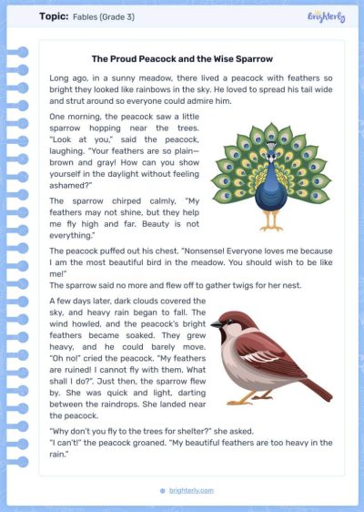 Fable Story Worksheets 1