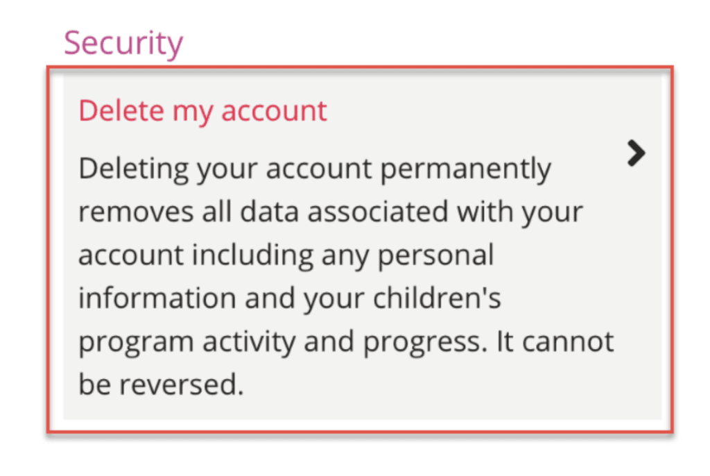 How to delete Reading Eggs account?