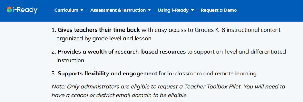 Is iReady available for free with any core features?
