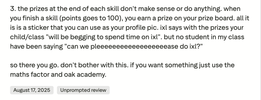 IXL reviews: Contradictory feedback