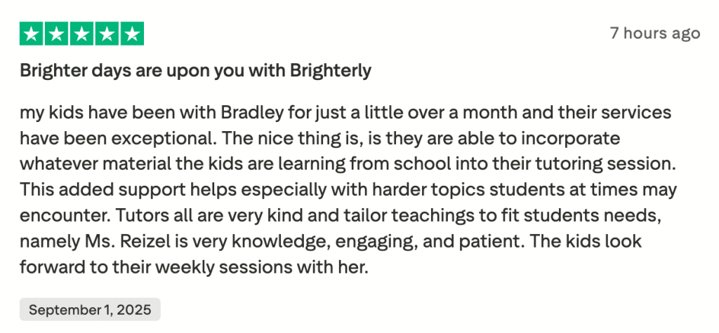 What US parents say about Brighterly tutors