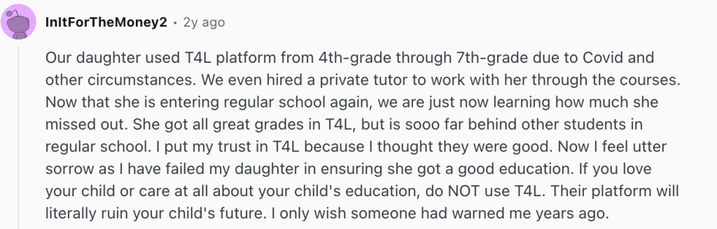 Time4Learning reviews Reddit and Trustpilot evaluating its approach