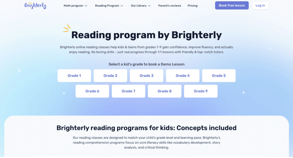 Best ELA teacher: Brighterly reading and math platform