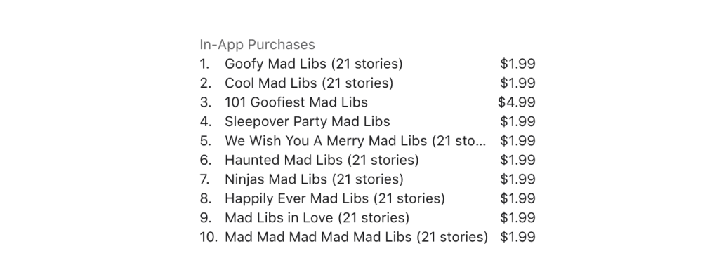 Mad Libs: Pricing