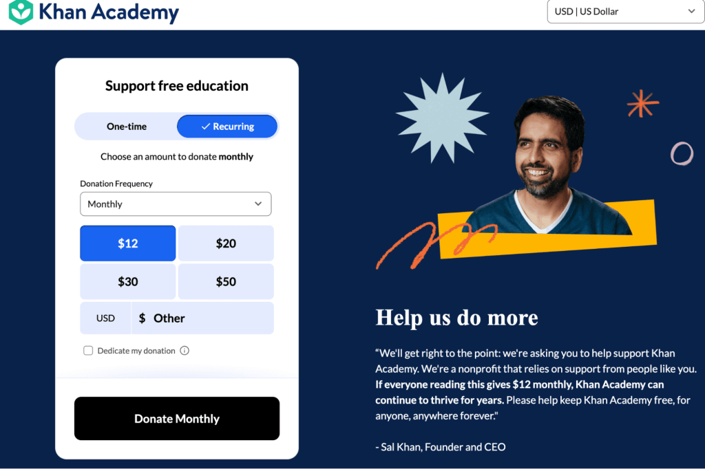 Khan Academy: Pricing