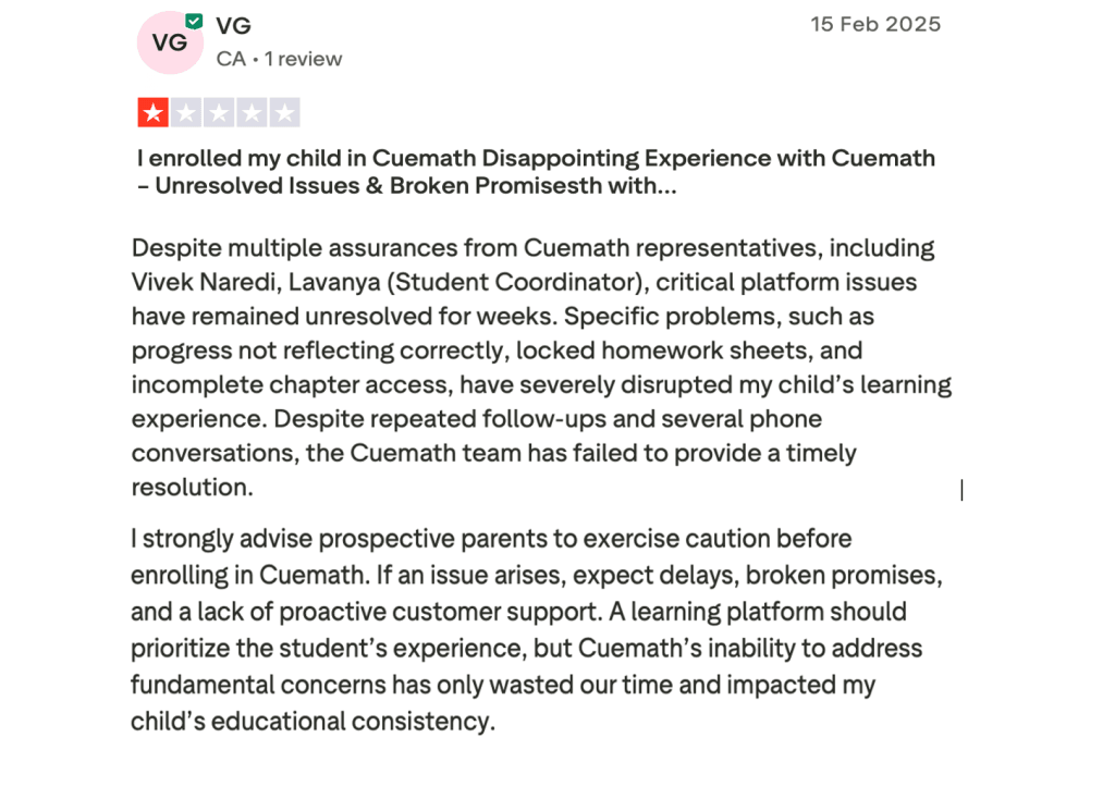 Cuemath: The website doesn’t bring any value