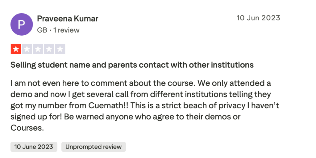 Cuemath: The website doesn’t bring any value