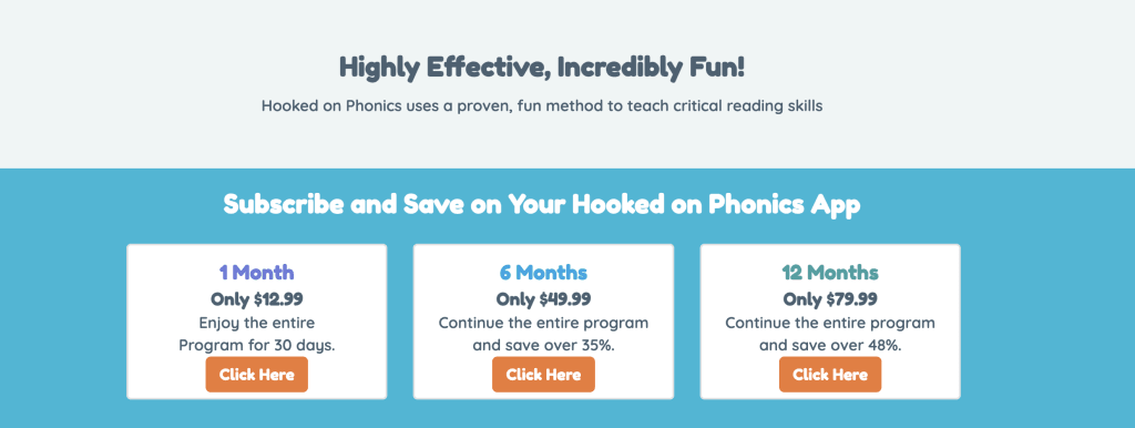 How much does Hooked on Phonics cost?