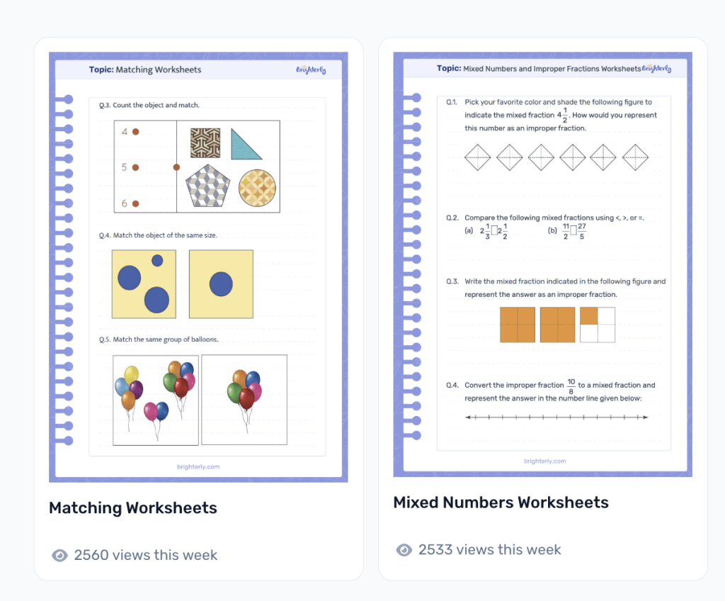 Interactive worksheets and assessments