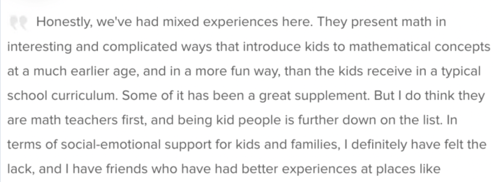 RSM Math Reviews on Support Services