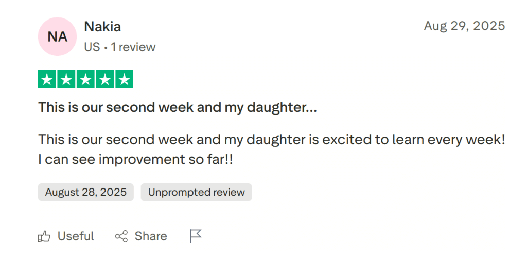 Brighterly reviews by families