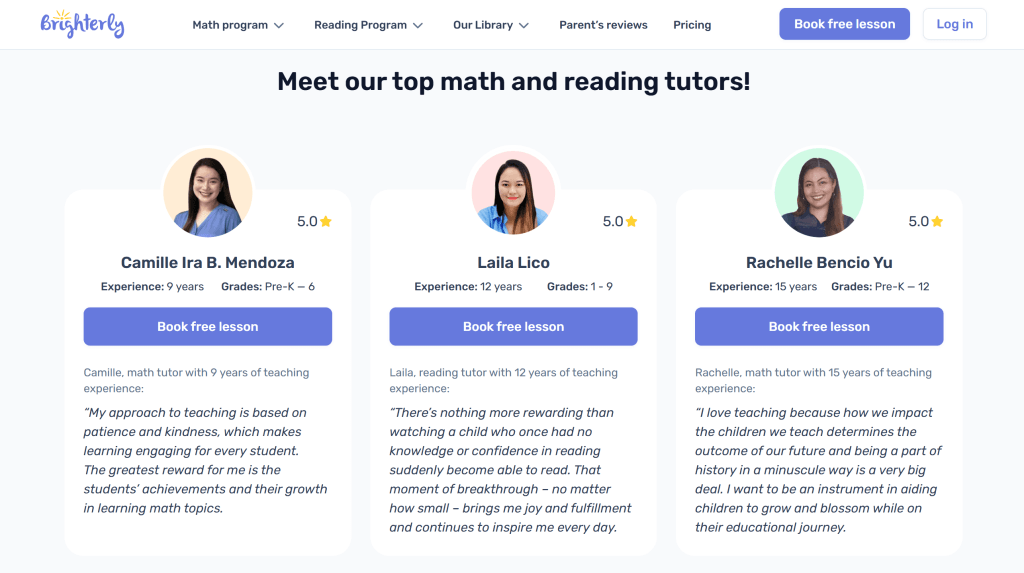 Brighterly’s top 3 features