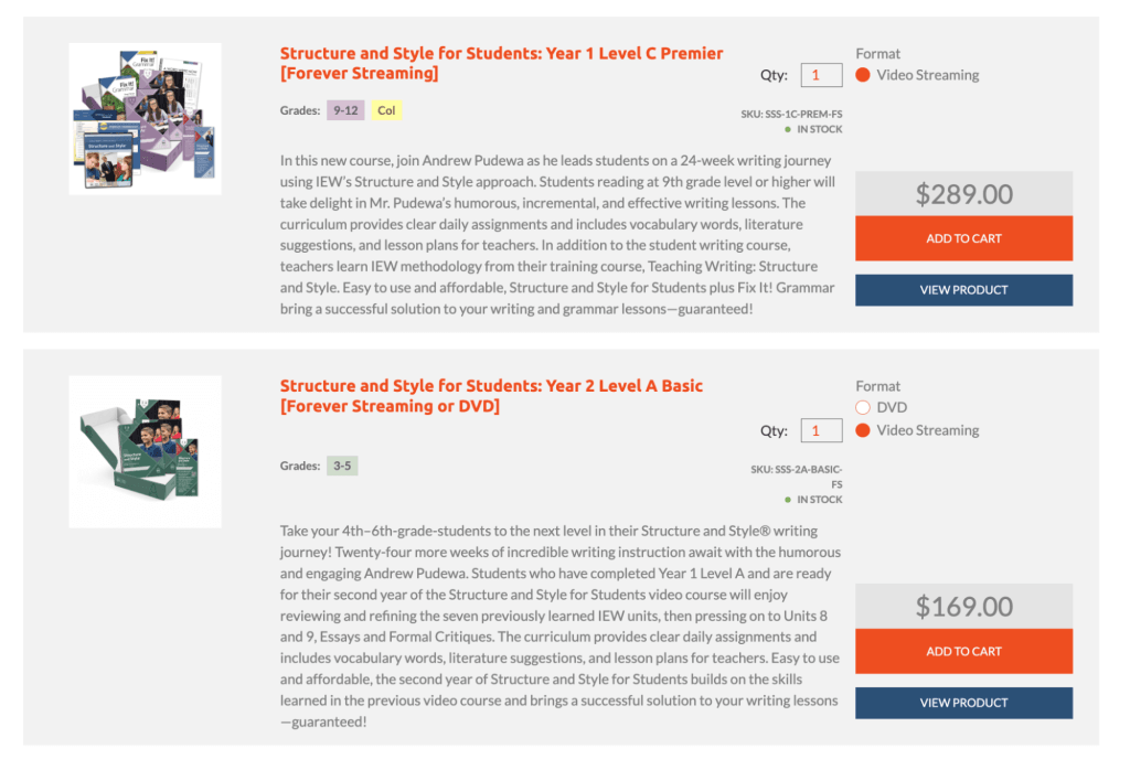 Institute for Excellence in Writing: Pricing