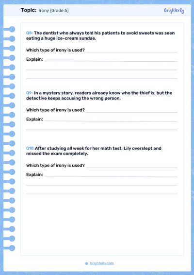 Irony Worksheet
