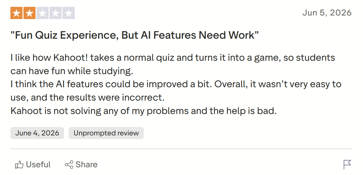 Kahoot Reviews: What Users Dislike