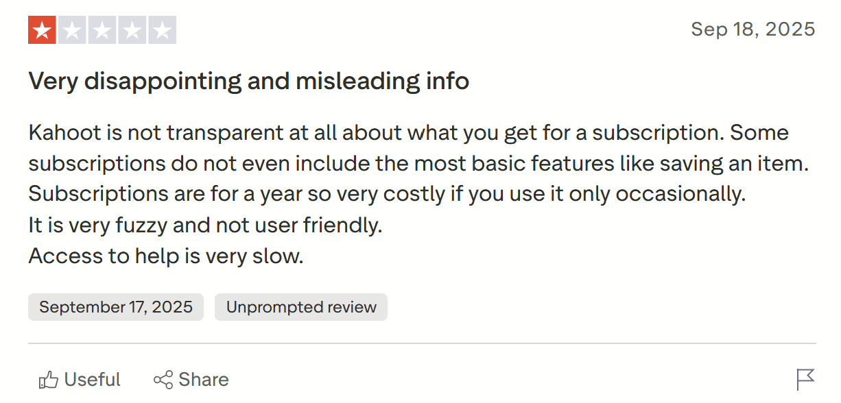 Kahoot Reviews: What Users Dislike