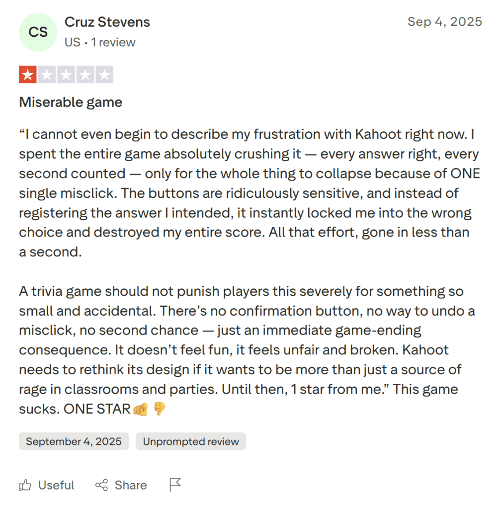 Kahoot reviews on Reddit & Trustpilot: Parents’ and students’ opinions