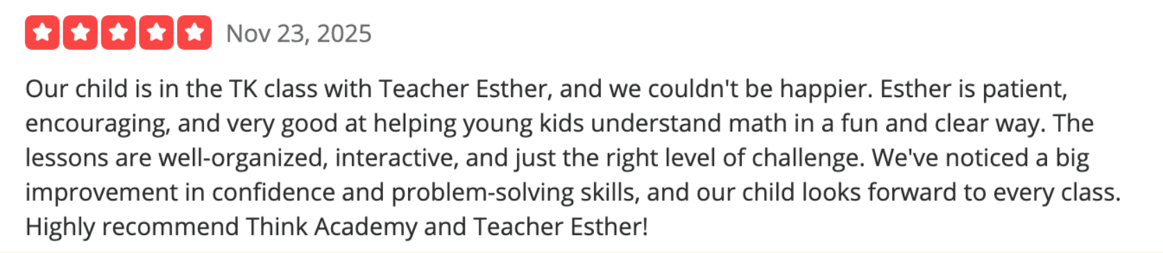 What parents and students love about Think Academy