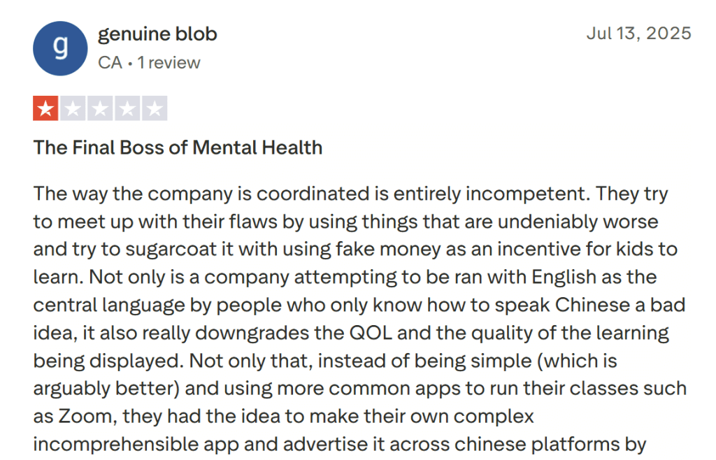 What parents and students hate about Think Academy