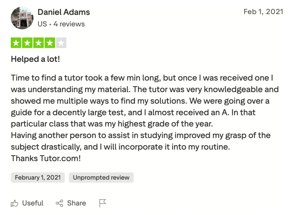 Tutor.com reviews: Benefits