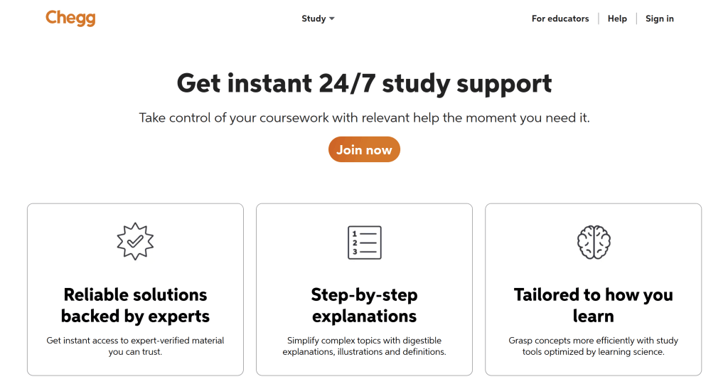 Wyzant alternative #4: Chegg