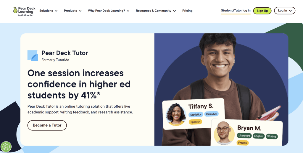 Wyzant alternative #9: Pear Deck Tutor