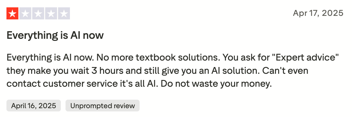 Chegg Review of AI Tools
