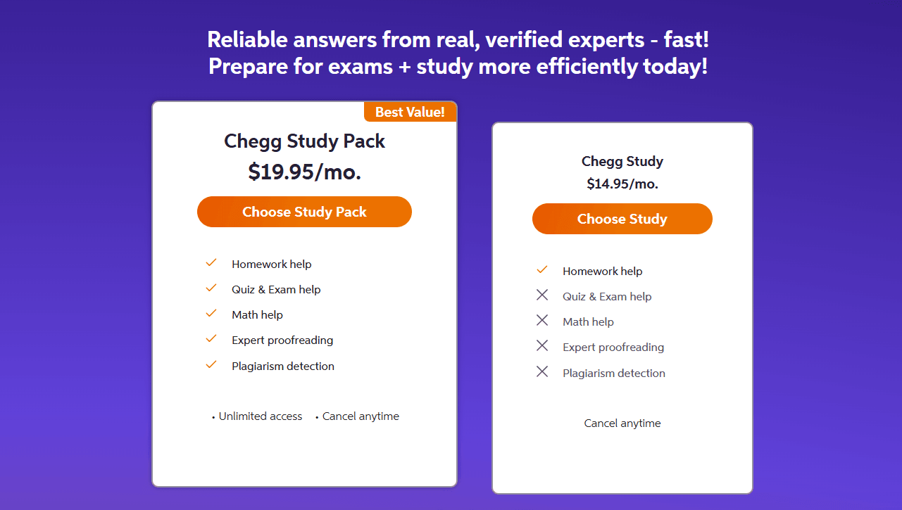 How much is Chegg per month?