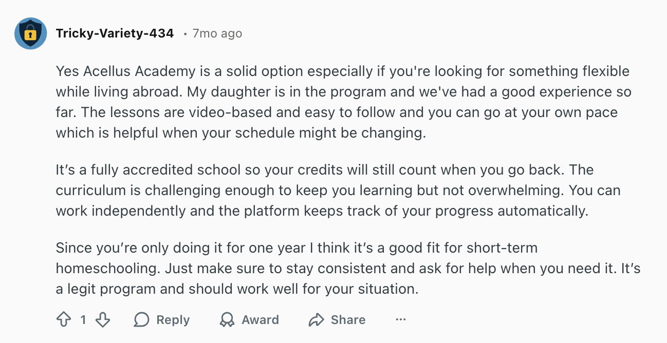 Acellus Academy parent reviews: What families report 