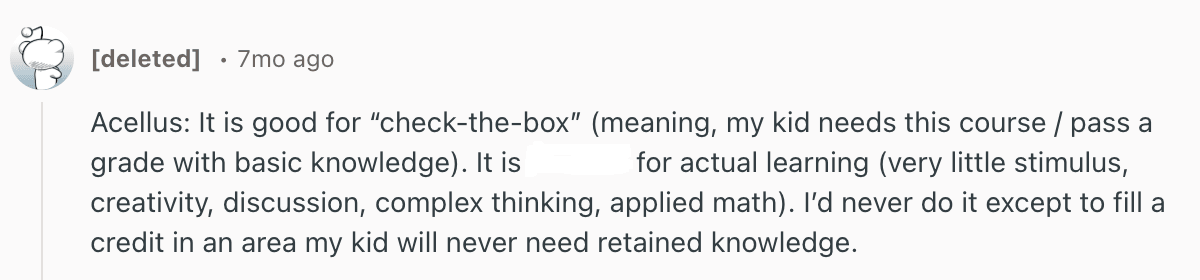 What are the common complaints about Acellus Academy?