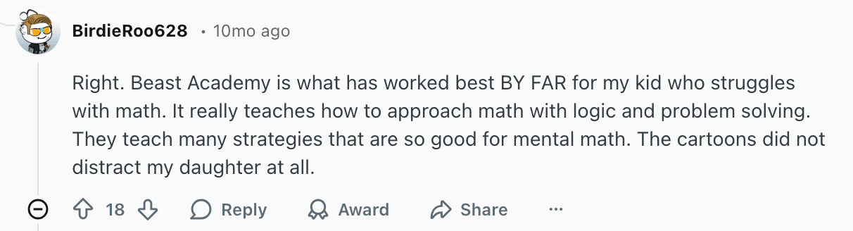 What users love about Beast Academy: