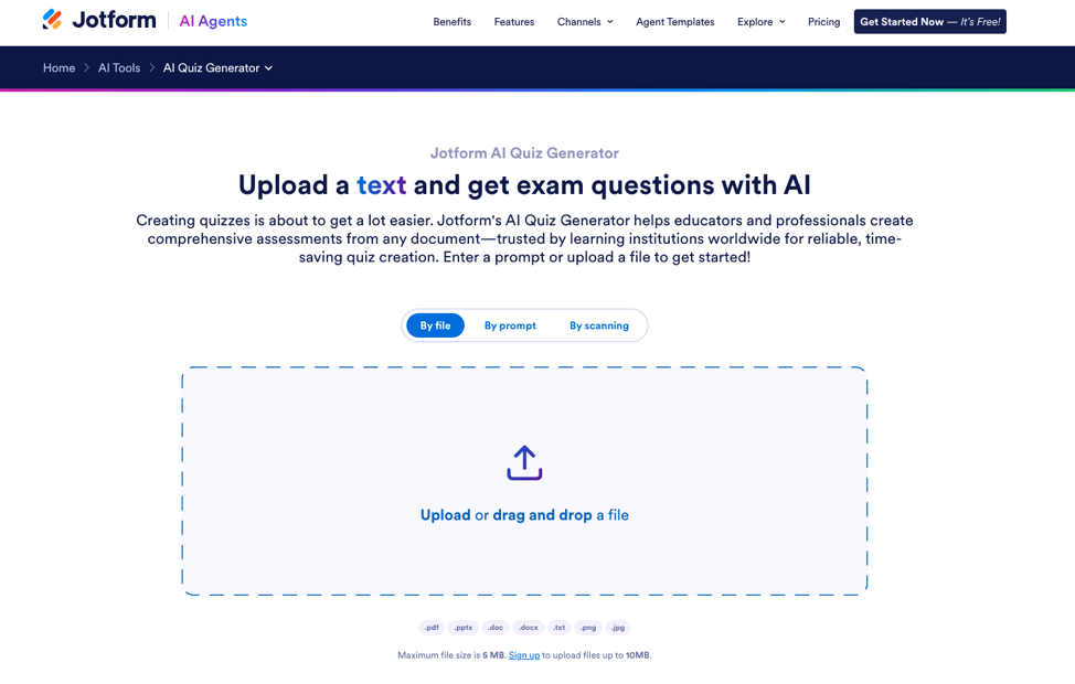 Jotform AI Quiz Generator