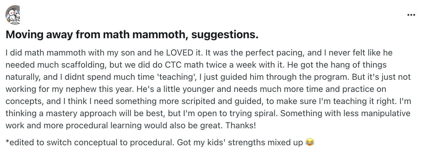 What Users Dislike About Math Mammoth