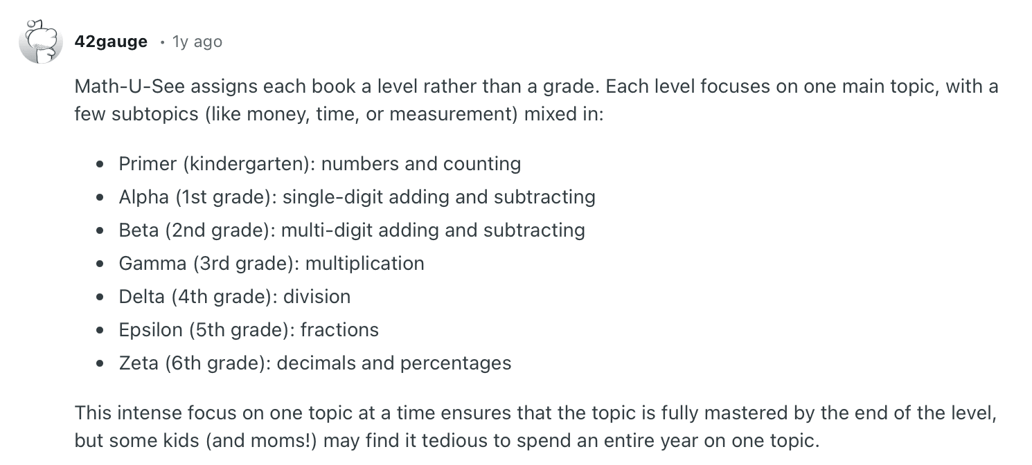 Math U See curriculum reviews: Skill-based, but can be repetitive