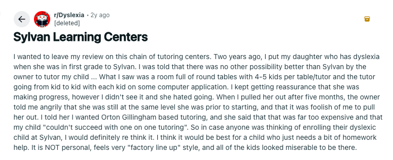 Sylvan learning reviews