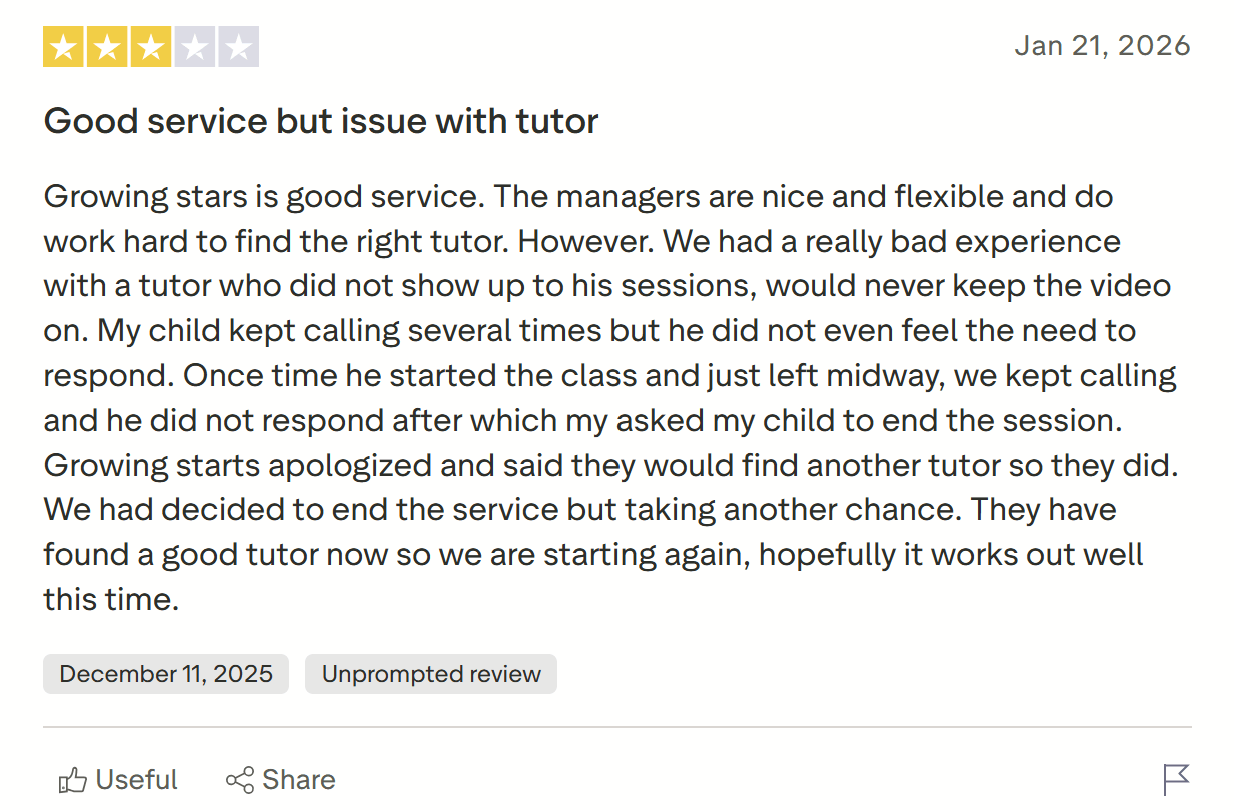 Growing Stars Reviews: Complaints